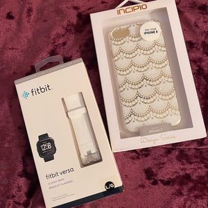 LG fit bit versa classic band & iPhone 8 Incipio Case bundle!